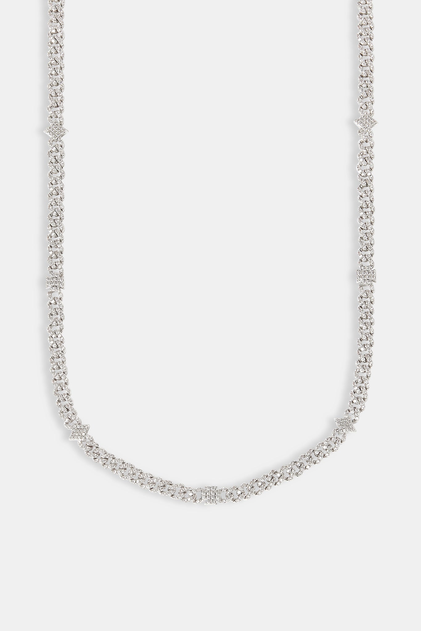 Iced Cross & Star Motif Cuban Chain - 6mm